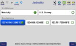 Volba používaných jednotek a formátu souřadnic